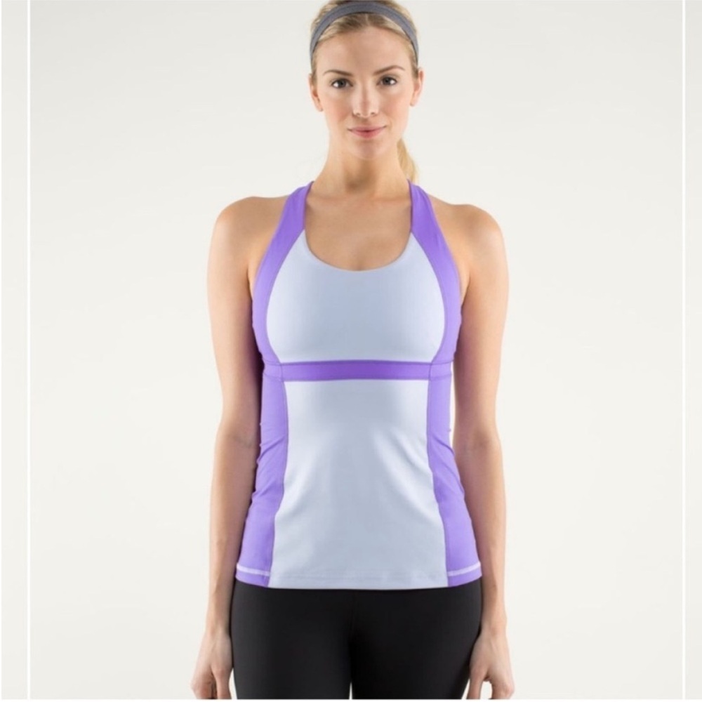 Lululemon Two Toned Purple Workout Tank Top SZ 2 EUC